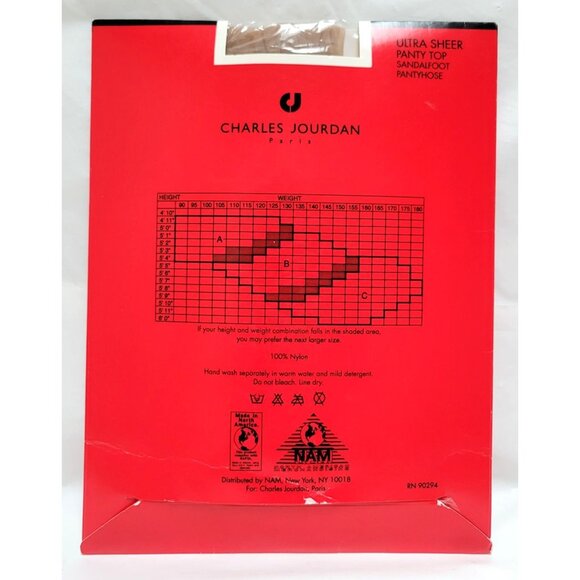 VTG Charles Jourdan 5 Control Top & 1 Ultra Sheer Pantyhose Size C Beige NOS - Picture 9 of 10
